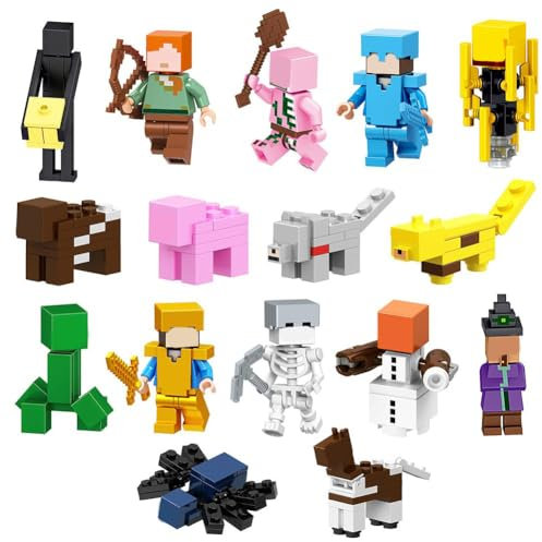16pcs Mini Game Cake Topper Figurines, 3D Mini Gaming Puzzle Figures Set, Game Cupcake Toppers, Gaming Themed Birthday Cake Decor, Birthday Decorations For Kids