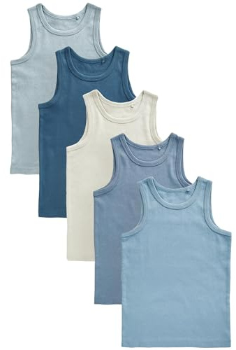 NEXT Jungen 5er-Pack Trägertops aus Biobaumwolle Tonal Blue numeric_122-numeric_128