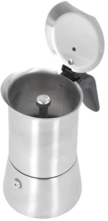 Pssopp Pot D'Expresso en Acier Inoxydable, Percolateur à Expresso Percolateur Italien Coffee Father for Brewing Coffee Chauffant au Lait d'eau (200ML)