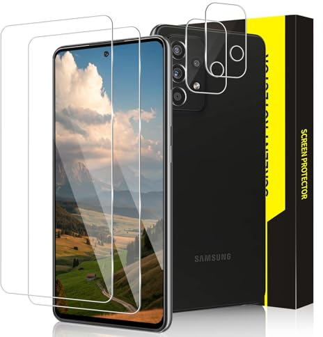 Bodyguard 2+2 Stück Schutzfolie für Panzerglas für Samsung Galaxy A52/A52S 5G, 2.5D Kante HD-Gehärtetes Glas für A52S, Hohe Empfindlichkeit Anti-Kratzer Anti-Schmutz Samsung A52 Displayschutzfolie
