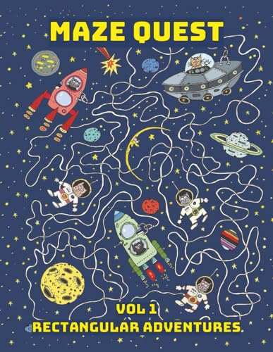 Maze Quest: Vol 1 Rectangular Adventures | 50 Challenging Mazes for Children Ages 8 to17 with Solutions at the Back | 8.5x11 | 100 Pages (Maze Quest: Fun Brain Games for Kids, Band 1)