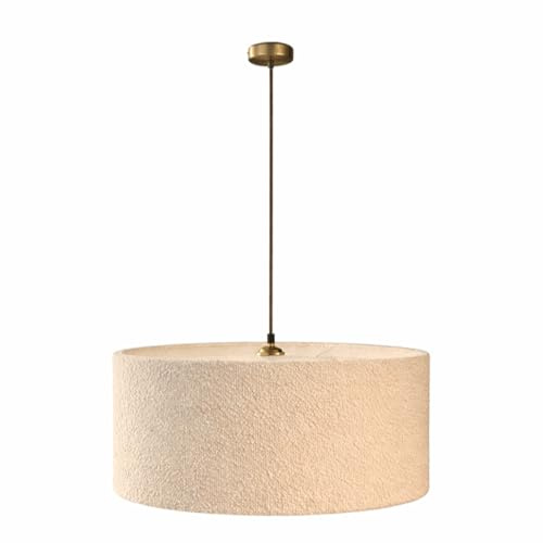 CGC Lighting Modern 45cm Drum Ceiling Lamp Shade Pendant Table Lamp Bedroom Dining Room Lounge (Petra Brown 45cm)