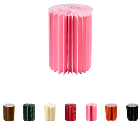 Faltbare Papiersäule - Dekosäule - Vielseitig Einsetzbar als Beistelltisch, Sockel oder Blumenhocker -Platzsparend & Leicht - Ideal für Wohnzimmer, Flur & Events (Pink, Ø30 H 40 cm)