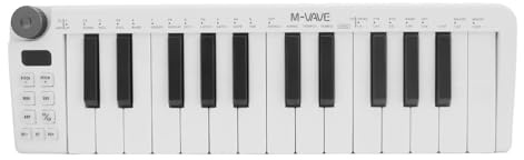 Mumusuki MIDI Keyboard Controller, ABS Material, 25 Key USB MIDI Controller with Sensitive Keys and Wide Connectivity for Music Production