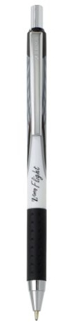 Zebra Pen Z-Grip Flight Retractable Ballpoint Pen, Medium Point, 1.0mm, Black Ink, 12-Pack