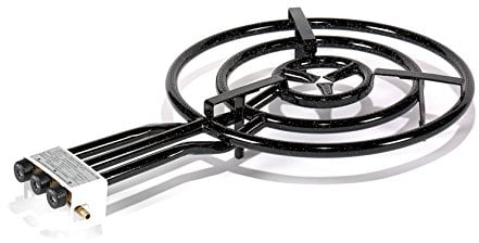 VAELLO - Réchaud à Paella Émaillé - Brûleur à Gaz Butane et Propane pour Poêle à Paella - Accessoire de Cuisine Extérieure Garanti 2 Ans - 3 Feux, Ø 60 cm