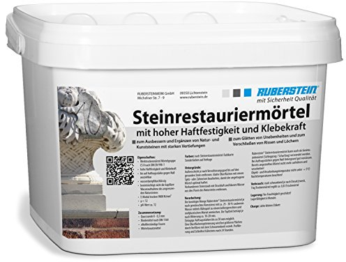 Ruberstein® Steinrestauriermörtel/Reparaturmörtel/Mörtel für Sandstein 5 kg im Eimer (anthrazit)