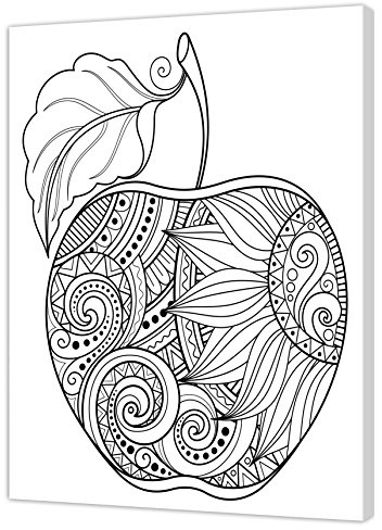 Pintcolor 7167.0 Keilrahmen mit Leinwand Bedruckt zum Ausmalen, Tannenholz/Baumwolle, Weiß/Schwarz, 40 x 50 x 3.5 cm
