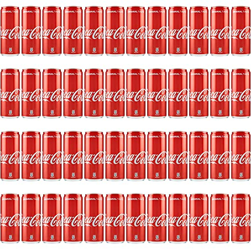 Lot de 48 boîtes de Coke Cola Original taste Cola 330 ml Boisson italienne sans alcool
