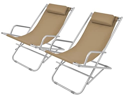 vidaXL 2X Liegestuhl Klappstuhl Faltstuhl Gartenstuhl Sonnenliege Strandliege