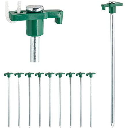 Relaxdays Felsbodenhering 10er Set, Erdanker für Harte Böden, 25 cm, Bodenanker, Zeltzubehör, Stahl verzinkt, grün