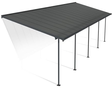 Canopia by Palram Pergola Capri 29 m² en Aluminium Et Polycarbonate, Moderne & Élégante, pour Couvrir Une Terrasse Toute L’année (Gris)