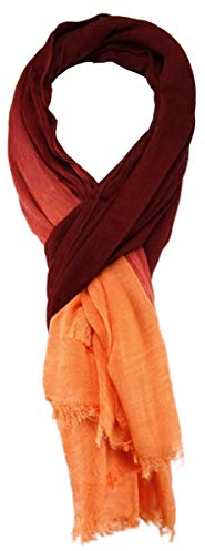 TigerTie Schal in bordeaux orange gemustert Größe 180 x 110 cm