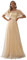 Ever-Pretty Damen Abendkleid A-Linie Spitze Kurze Ärmel Partykleid lang Gold 40