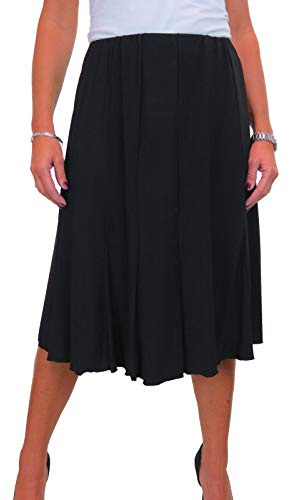 icecoolfashion Women's 26 Midi Flare Skirt with Elasticated Waist | Below Knee Length, Smart Fishtail Panelled Style,Workwear, Business, Office or Formal