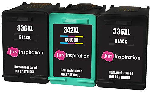 Ink Inspiration® 3 Premium Druckerpatronen Ersatz für HP 336 342 Photosmart 2570 2575 2710 8150 C3180 C4180 D5160 DeskJet 5440 6310 Officejet 6315 PSC 1510 | hohe Kapazität
