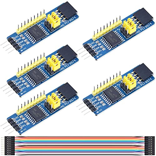 Youmile 5 Stück PCF8574 IO Erweiterungsplatine I/O-Expander I2C Evaluation Develop Module mit Dupont Kabel für Arduino & Raspberry Pi