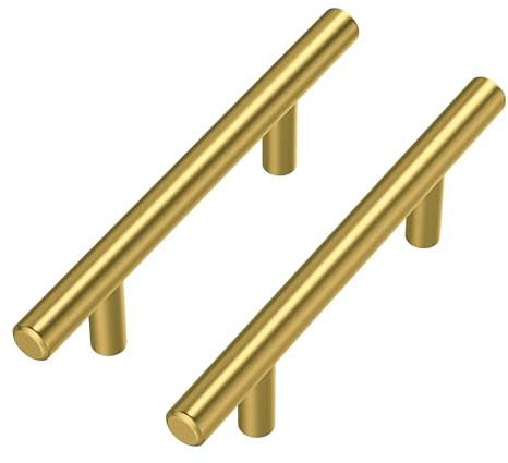 Goldenwarm 10 Stück Griffe Möbel Möbelgriffe Gold Schrankgriffe Vintage Goldene Griffe Küchengriffe Edelstahl Griffe für Küchenschränke Möbelgriff Kinderzimmer Schubladengriff 90mm