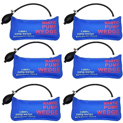 Wanyi 6 Stück Montagekissen Luftkissen Air Wedge Pump Up Montage Luftkissen Spreizkissen Hebekissen Montagehilfe Belastung für die Tür Fenster Installation Auto-Reparatur (L)