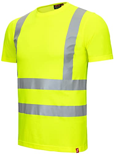Nitras Motion Tex Viz 7008 T-Shirt - Kurzarm-Shirt für die Arbeit - 55% Baumwolle - Neongelb - 3XL