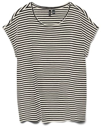 VERO Moda Women's Vmava Ss Top Stripe JRS Noos Vmava Ss Top Stripe JRS Noos (Pack of 1)