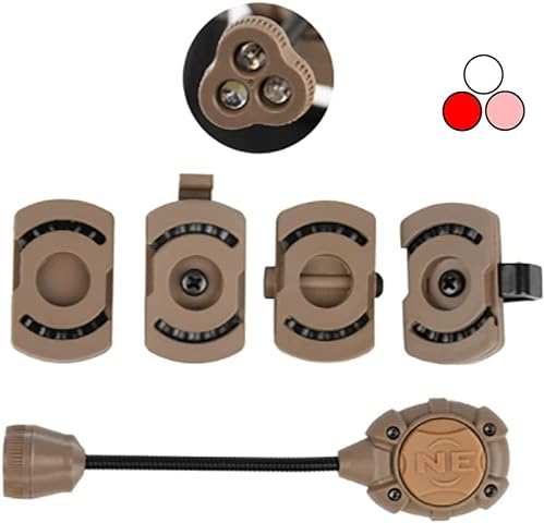 QIRUIMY Tactical MPLS3 Helmet Light,White/IR/Green Light Airsoft LED Headlamp Military Safety Signal Indicators Survival Helmet Flashlight (Brown)