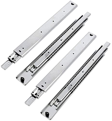 GTV H53 Schubladenschienen Vollauszüge Schubladenauszüge - 53.9 x 850 mm - 2 mm Starken Verzinkt Stahl - Rollenauszug Teleskopschiene Kugelführung - Schienensystem Belastbar bis 100 Kg 2 Set= 4 Stück