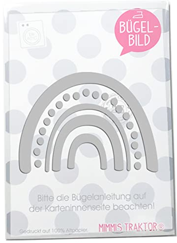 Bügelbild Reflektor Regenbogen rainbow 10 cm SILBER reflektierend Aufbügler Applikationen Bügelsticker für Stoffe Textilien Kinder zum Aufbügeln Flicken
