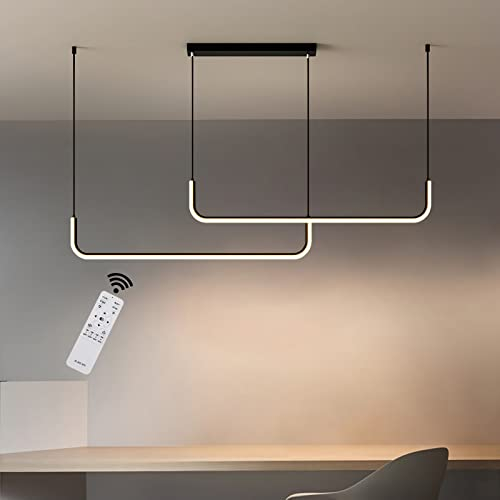 GaoHX 42W LED Hängelampe, LED Pendelleuchte 90cm Esstischlampe, Dimmbar Moderne Hängeleuchte, Hängelampe Esstisch, Kronleuchter Pendellampe Höhenverstellbar für Wohnzimmer Küche Esszimmer