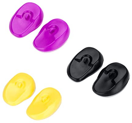 ericotry Lot de 3 paires de cache-oreilles en silicone pour coiffure, coloration, salon de coiffure (couleur aléatoire)