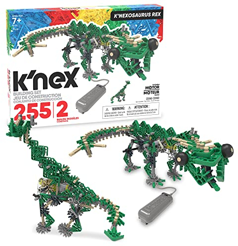 Basic Fun 12468 Osaurus K'NEX Classics 255 Pc/ 2 Model-K'Nexosaurus Rex Building Set (Motorised), Mehrfarbig
