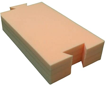 Schaumstoffplatten für Bierbank – 4er Set (je 45x25x2,5 cm, gesamt 180 cm) – Polster für Bierzeltgarnitur, individuell erweiterbar, Farbe Natur