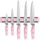 hecef 5-Piece Stainless Steel Knives Collection with 13″ Magnetic Holder – Professional Sharp Knife Set Featuring Triple-Riveted Pink Handle for Meat & Vegetables