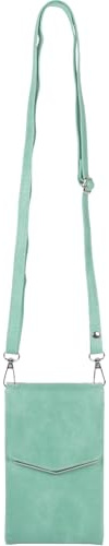 styleBREAKER Damen Mini Umhängetasche V-Klappe Karten | 10,5x18x4 cm Crossbody-Bag, 2 Hauptfächer, 6 Steckplätze, Reißverschlussfach, 76-139 cm Schulterriemen, Metall-Detail.