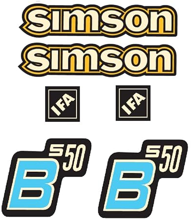 Simson S50B IFA gelb Aufkleberset Retro DDR 6 teilig