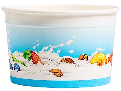 MAQA 43 pz Coppe Gelato e Dessert in Carta 230 CC, Coppette Gelato biodegradabili Latte e Frutta, Ciotole USA e Getta Celeste