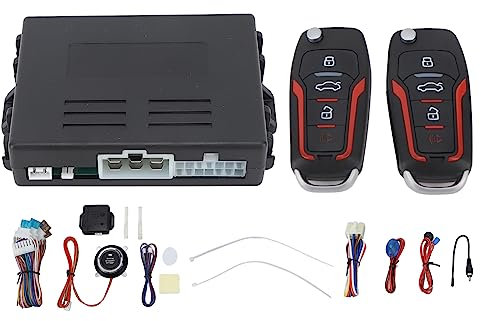 Auto-Alarmanlage mit Schlüssellosem Zugang, Druckstarttaste, Fernstarter, DC12V, Auto-Sicherheitsalarmanlage mit Schlüssellosem Zugang, Ferngesteuerter Motorstarter,