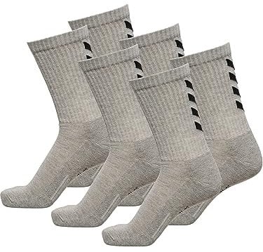hummel Herren FUNDAMENTAL Sportsocken - Ideal für Sport & Alltag - Feuchtigkeitsmanagement - Fußgewölbeunterstützung - 6 Paar Socken - grau - 36-40 (10)