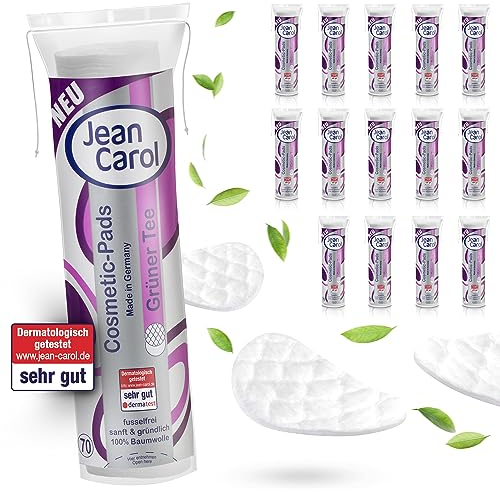 Jean Carol Wattepads mit Pro Vital Extrakt, Vorteilspack (34 x 70 Stück) für die tägliche Reinigung
