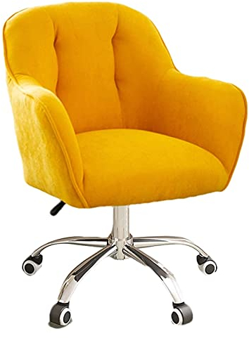 Bürostuhl Drehbarer Büro-Schreibtischstuhl, Dicke Kissenauflage, flexibel, Verstellbarer Dreh-Rollstuhl, ergonomischer Stuhl für Erwachsene und Kinder. Stuhl (Farbe: Gelb) erforderlich Comfortable