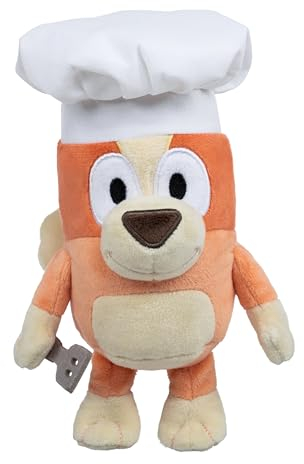 Giochi Preziosi Bluey – Pelouche de 20 cm Suave y Muy detallado con representación de Bingo en versión Chef con Sombrero de Cocinero, para niños a Partir de 3 años