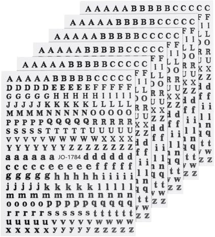 QUARKZMAN Nagelbuchstaben Aufkleber 6 Bögen, 3D Holographische Alphabet Nagelsticker Selbstklebend für Frauen DIY Nagel Kunst Dekoration, Schwarz