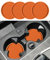 Flaconi 4PCS Car Coasters,Car Cup Holder Insert,Car Coasters for Cup Holders,Interior Car Accessories Car Cup Coaster,2.75 Anti Slip Cup Mat for Women and Men,Fit for Most Cars Trucks SUVs (Orange)