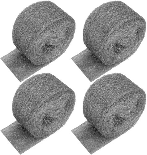 4 Pack Steel Wool Mice - 16M Steel Wire Wool 0000-Rats Rodent Control Gaps Blocker for Holes Wall Cracks Vents in Garden House Garage,Keeps Mice & Rodents Away