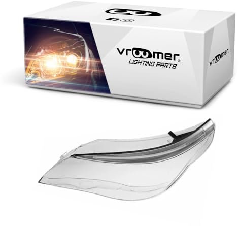 VROOMER Scheinwerferglas kompatibel mit BMW 5er E60 E61 Facelift 2007-2010 Lichtscheibe Scheinwerfergläser Frontscheinwerfer Streuscheibe links