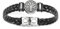 Dreamtimes Yggdrasil Pulsera de cuero trenzado con árbol de la vida para hombre pulsera religiosa de acero inoxidable vikinga joyería para el día del padre (Negro)