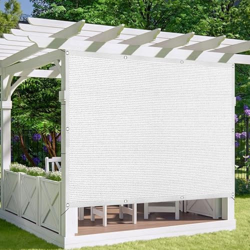 Toldo rectangular de 150 x 170 cm para invernadero, césped, piscina, protección UV, fácil de instalar (blanco)
