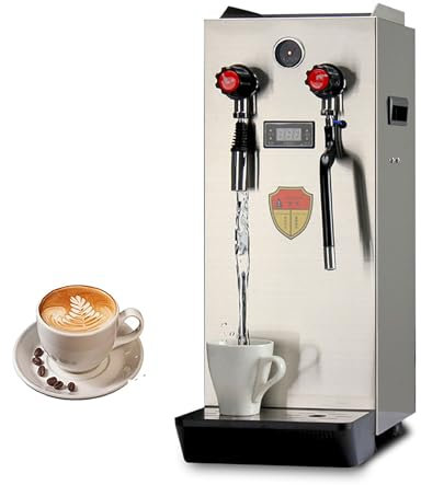 Espumador Leche Vapor Comercial 12L, Máquina Espuma Agua Hirviendo a Vapor Completamente Automática Con Válvula Presión Y Pantalla Visualización Temperatura,calenta 20min,espuma Leche Densa 95%
