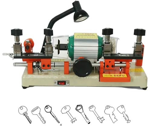 guoyjmm Horizontal Key Copy Machine, Key Cutting Machine, Multifunctional Double Head Horizontal Key Duplicating Cutting Machine, for Making Car Door Keys Locksmith Tools