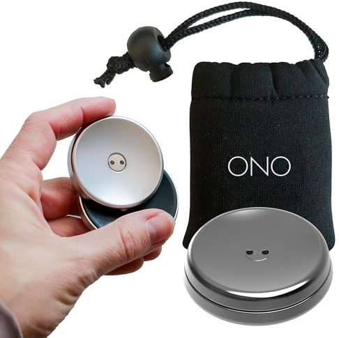 ONO Slider - Portable Toy for Adults | Helps Relieve Stress, Anxiety, Tension | Promotes Focus & Clarity | Compact & Portable Design (Natural - Stainless Steel)